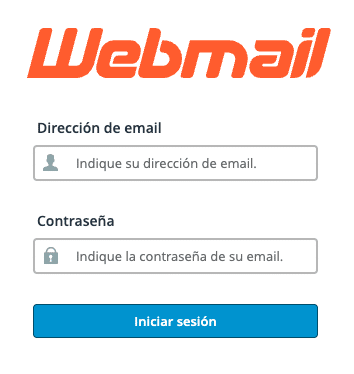 Página de inicio de sesión del webmail. Cómo acceder al webmail. PWI Cloud.