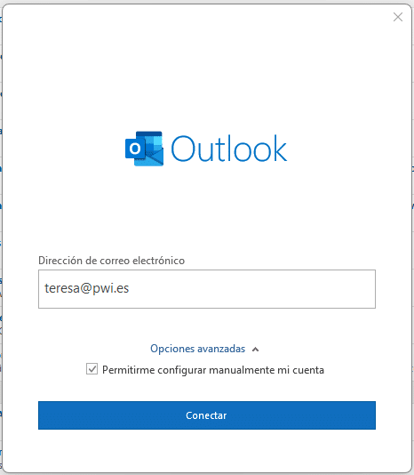 Añadir correo a Outlook.